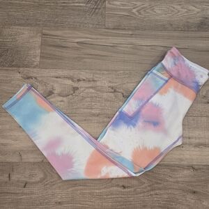 NWOT Girls Green Blue Pink Purple Leggings With Side Pockets Size M 7-8
